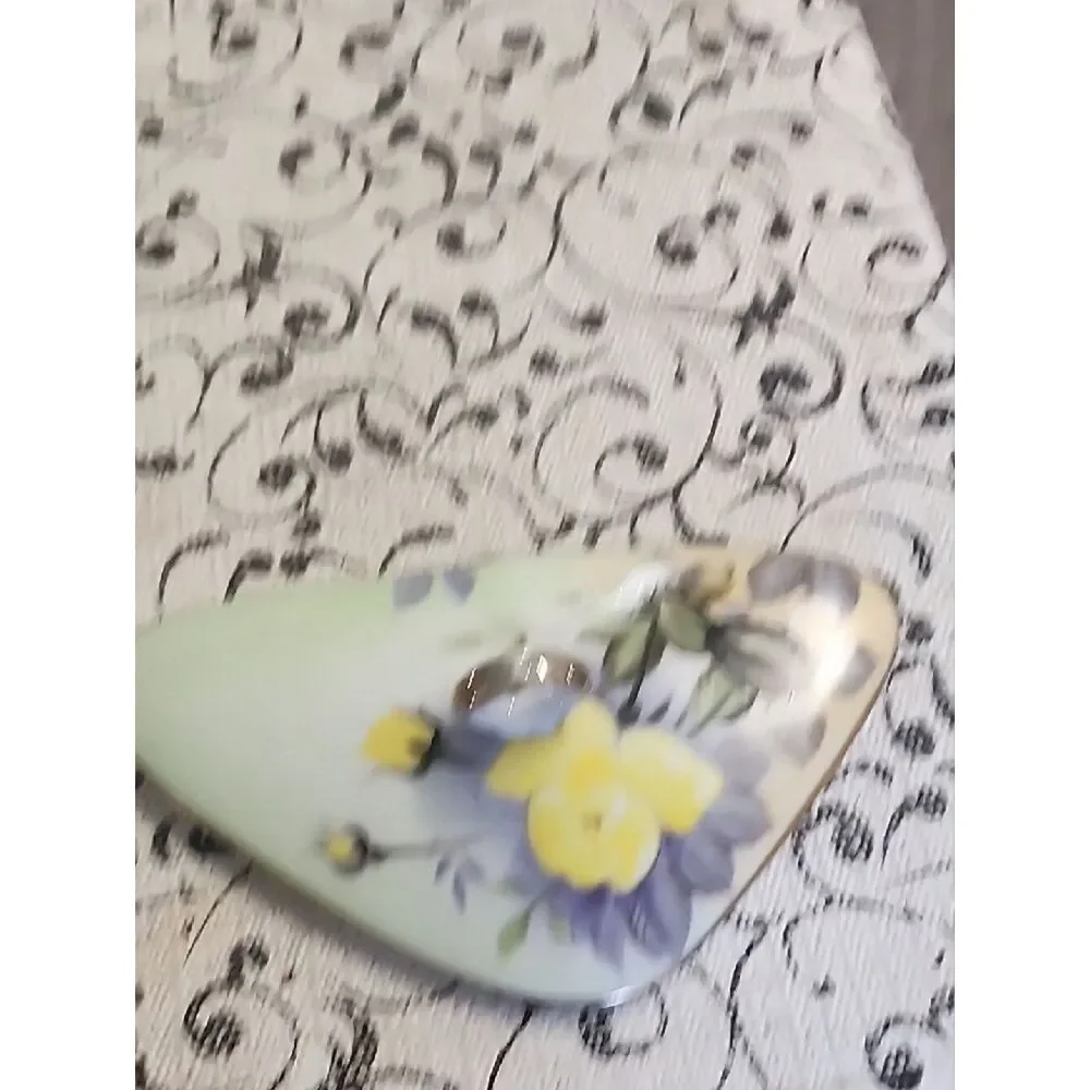 Floral Porcelain Trinket Dish with Yellow Rose Design